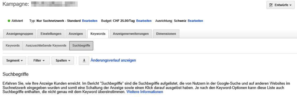 Effektive Suchbegriffe in Google AdWords