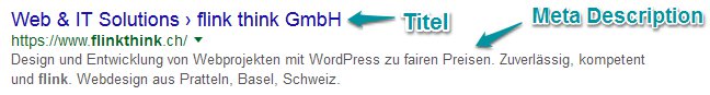 So sieht die Meta Description in Google aus